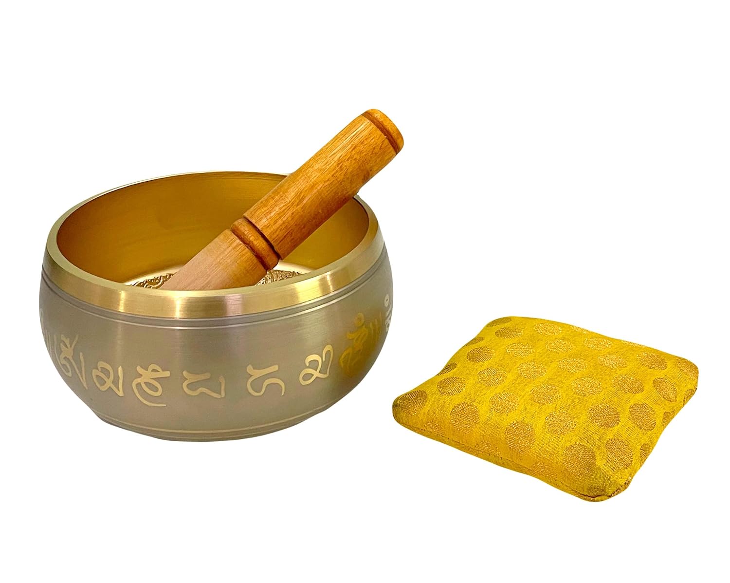 Sound Singing Bowl for stress relief Meditation with striker stick Bell Sound (6"X3" Grey)